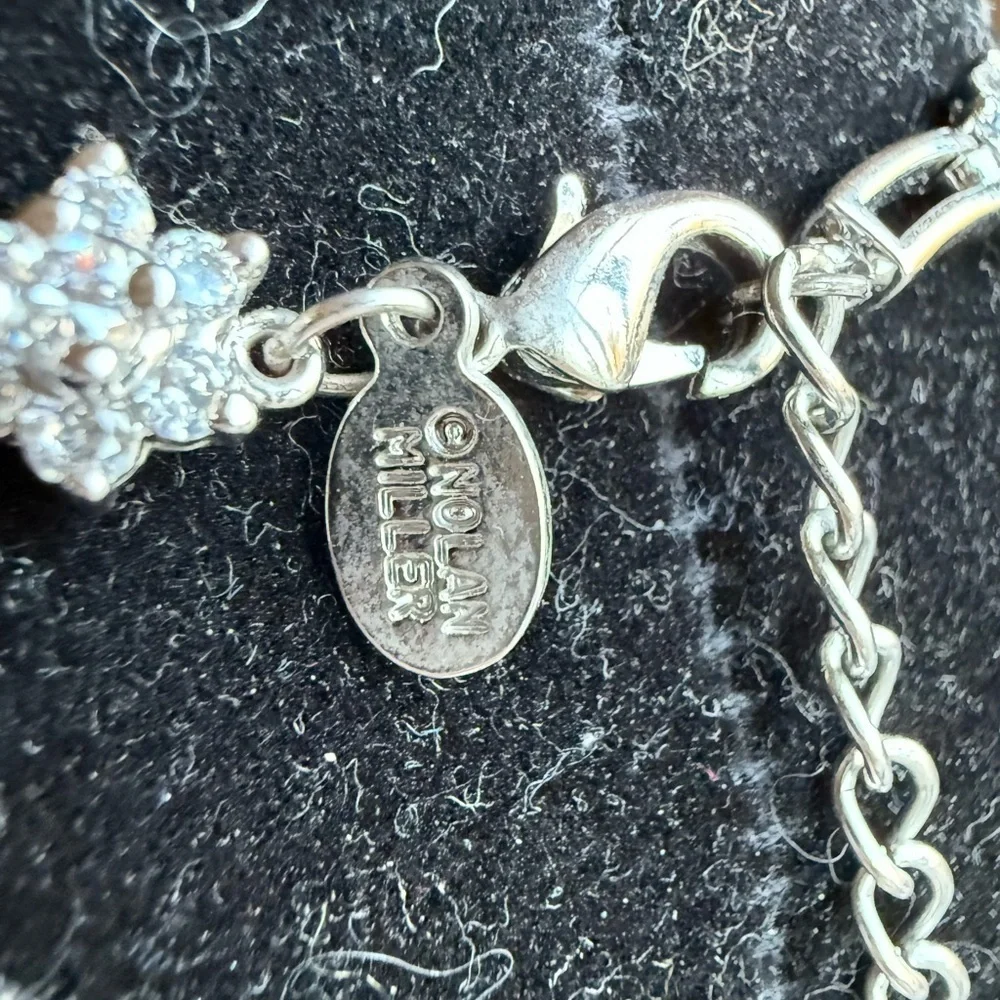Nolan Miller Silver Crystal Necklace & Bracelet Set